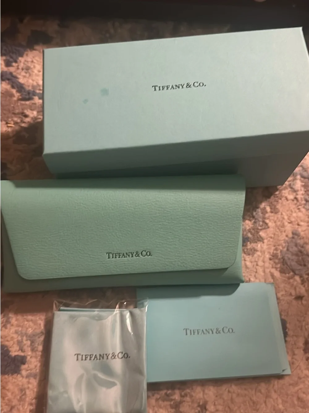 Tiffany & Co. Signature Robin's Egg Blue Box, Pouch and Cloth Set
